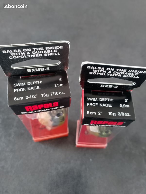 2 Leurres Rapala F-9 Originaux Flottants – Balsa 3 1/2 – Argenté – Occasion (1 Boîte)