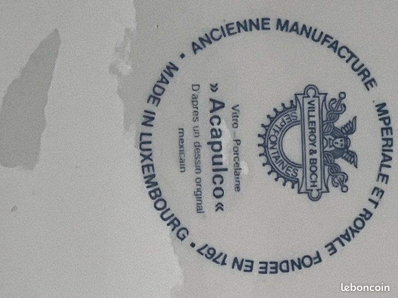 Vintage Villeroy & Boch « Acapulco » – 1 Ravier & 3 Sous-tasses (Estampilles Luxembourg - Parfait état) (image 14)