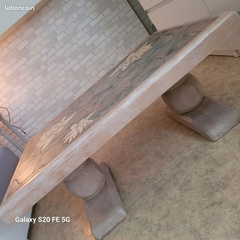 Table basse carrelage et bois massif (image 4)