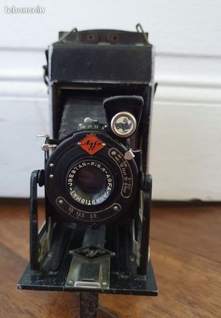 Appareil Photo à Soufflet Ancien Agfa Anastigmat Jgestar F/8.8, Vintage