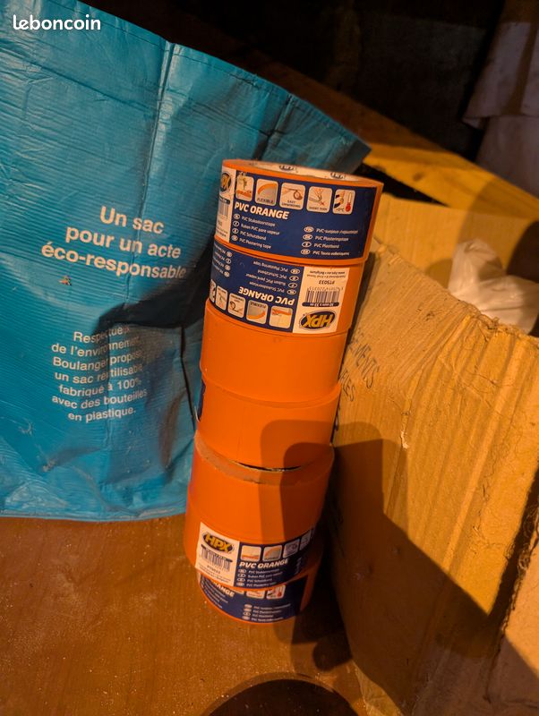 Ruban adhésif PVC orange bâtiment 75 mm x 33 m (image 2)