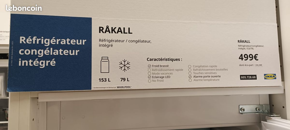 Frigo encastrable Ikea RAKALL (image 1)