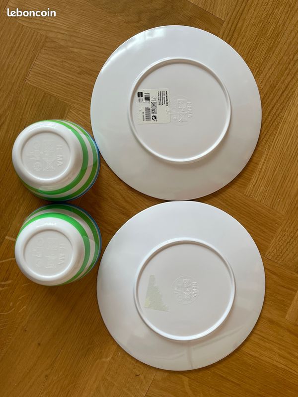 Lot HEMA, 2 Assiettes + 2 Bols - Bébé, Enfant, Adulte (image 13)