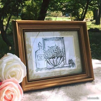 Cadre vintage illustration pièce unique (image 1)