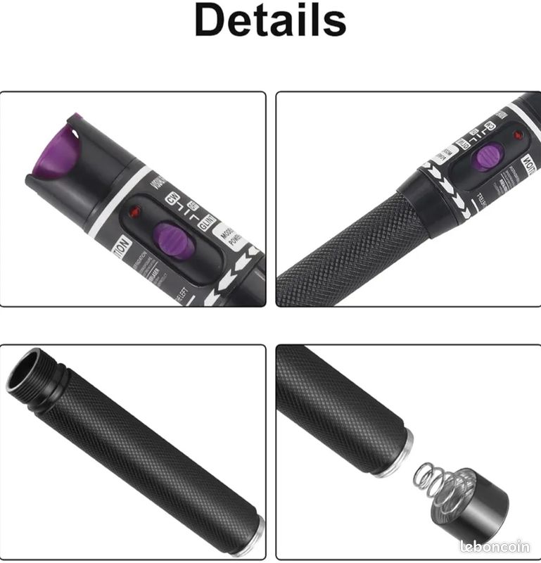Localisateur Défauts Fibre Optique 60MW 60KM - Stylo Lumière Rouge VFL - Connecteur Universel