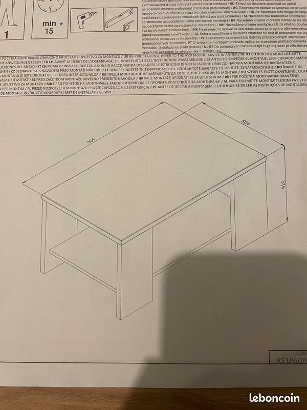 Table basse bois/noir BUT (image 5)