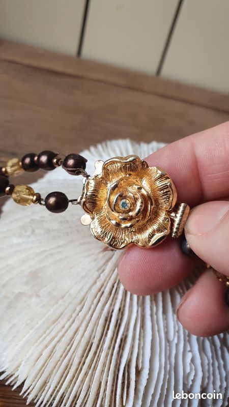 Collier Double En Verre Murano - Fermoir Vintage - Bijou Ancien Et Unique