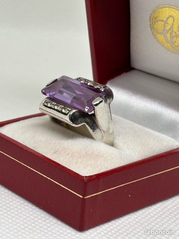Bague Reminiscence En Argent Massif Avec Améthyste - Taille 52 - Occasion Excellent état