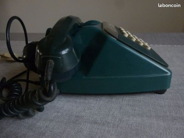 Téléphone Vintage SOCOTEL S63 Bleu Turquoise à Touches - PTT Français Rétro