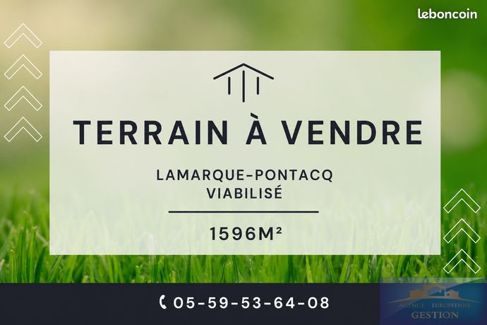 Terrain 1596 m² Lamarque-Pontacq