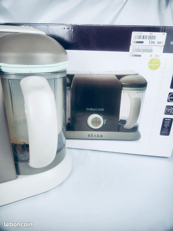 Béaba Babycook Duo Robot Cuiseur Mixeur – Taupe & Vert Eau TBE (image 11)
