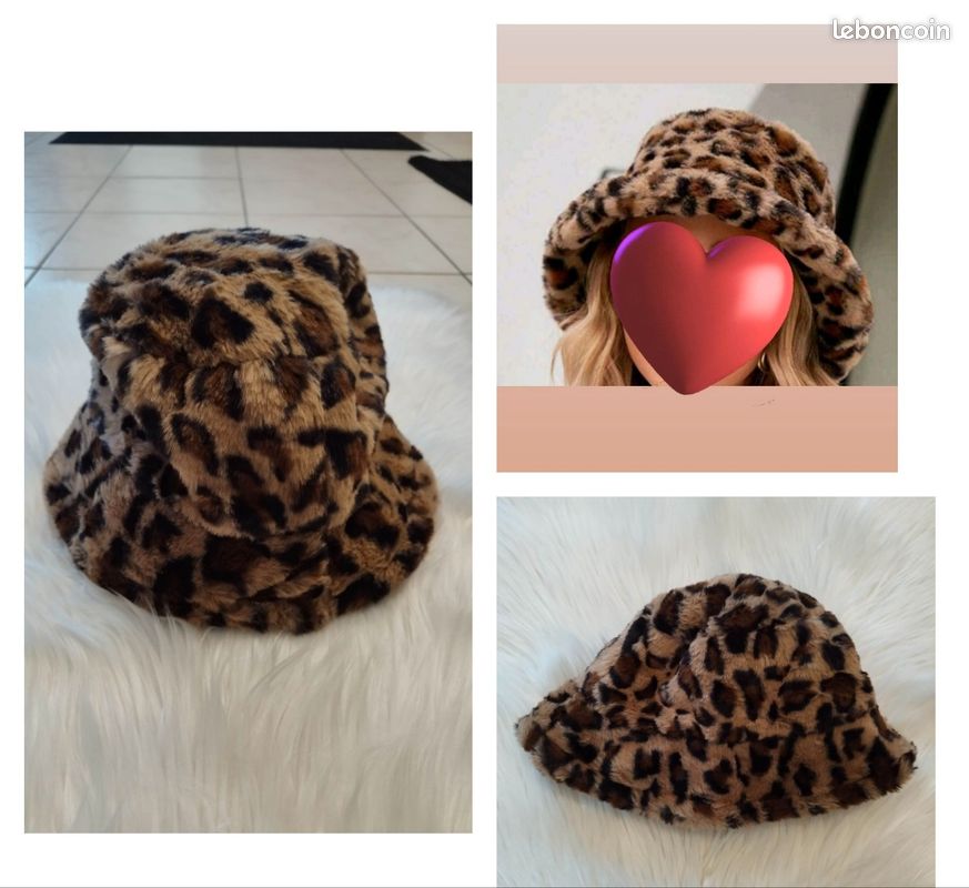 DEARMAMY Chapeau Bob Léopard Noir Chapeau De Soleil Extérieur