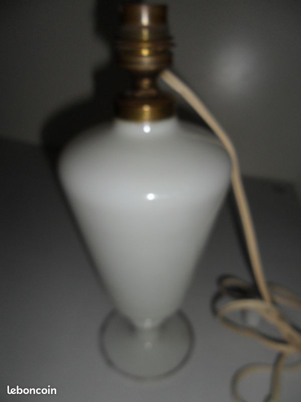 PIED DE LAMPE en OPALINE HAUT = 25 CM PIED LAMPE DE CHEVET PIED LAMPE A POSER (image 3)