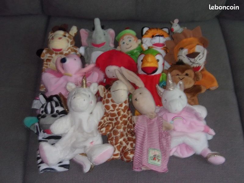 Super lot 14 marionnettes doudou peluches (image 1)