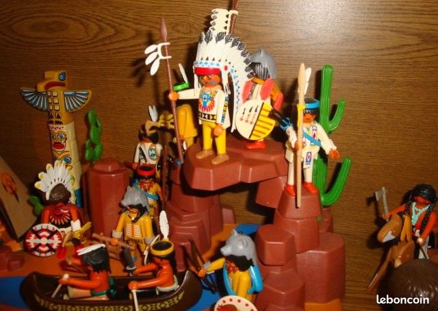 Lot de Playmobil Western vintage Cowboys Indiens Diligences