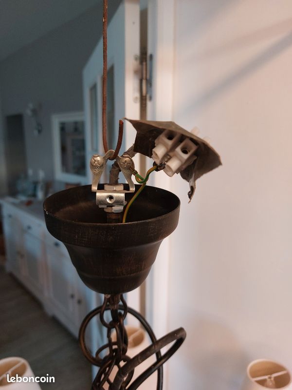 Lustre vintage en fer forgé à 8 lumières, 19940 | €2,430