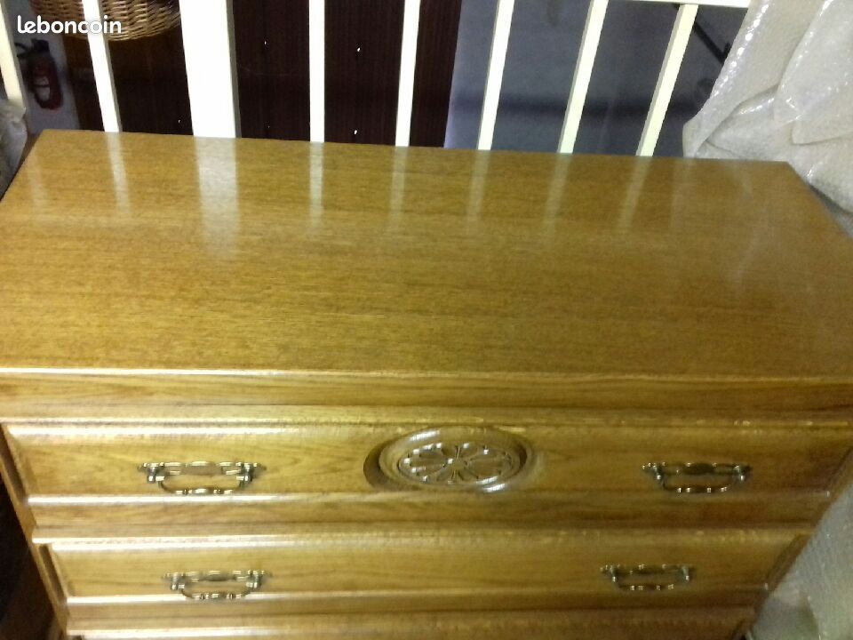 Commode en chêne + miroir (image 2)