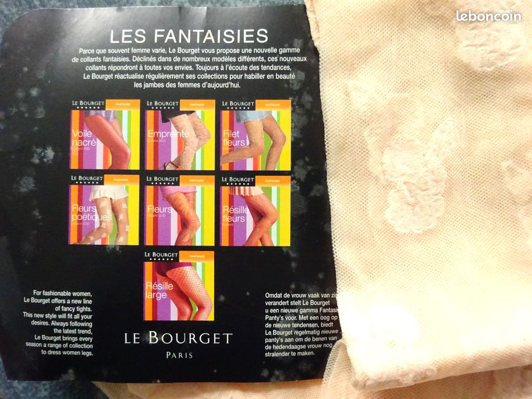 Collant Fantaisie Brillant Le Bourget Bahamas - Taille 3/4, Résille Aqua - Neuf Avec étiquettes