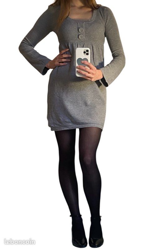 Robe BCBG MAX AZRIA En Jersey - Couleur Grey Dusk Combo - Taille XXS - Neuve Avec étiquette