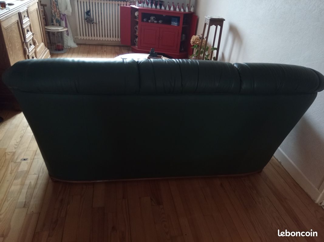 Canape cuire 3 places + 2 fauteuilles (image 2)