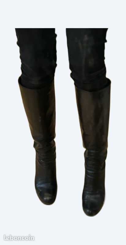 Bottes en cuir noir Minelli (image 1)