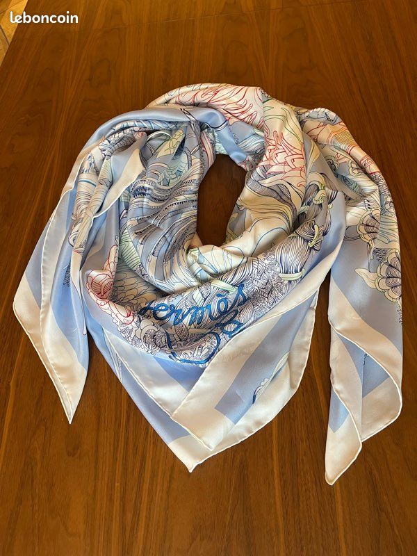 Foulard Carré Byron En Soie 100% - Rouge, Vintage, Qualité Soie Lourde