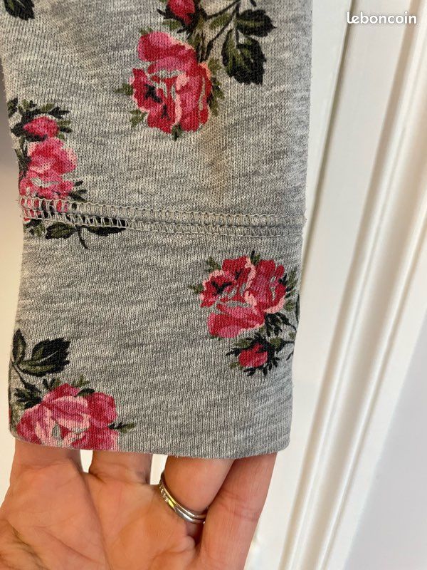 Pull Fille Gap Taille 10 - Rose Et Gris - Motif Chiot Chien - Très Bon état - Occasion
