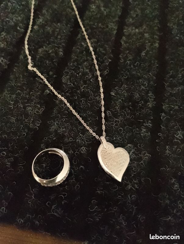 Collier et bague argent (image 1)