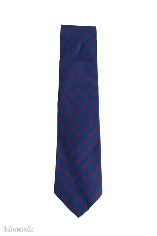 Cravate HERMÈS En Soie Bleue - Motif Géométrique Avec Logo, Neuve Avec étiquette Et Boîte
