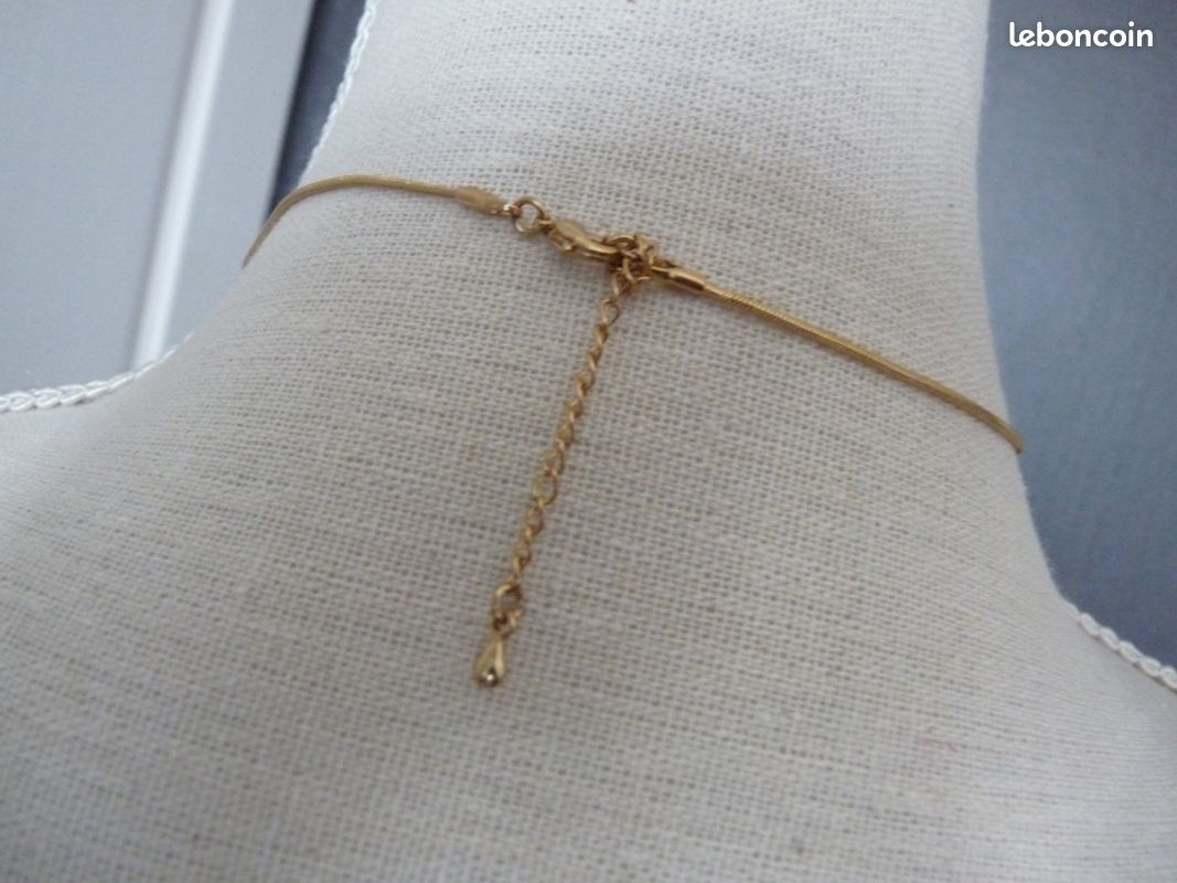 Collier cœur doré et strass (Neuf) (image 4)