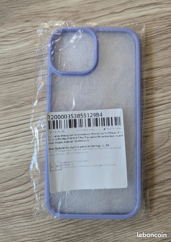 Coque pour IPHONE 15 pare-chocs en silicone violet (image 3)
