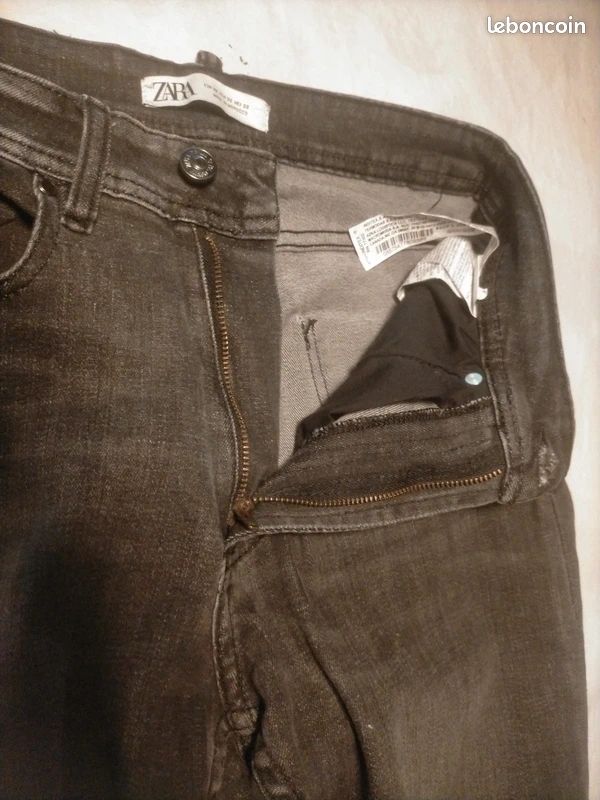 Pantalon Homme Zara Taille 5 - Bleu - Occasion Très Bon État - Coupe Regular