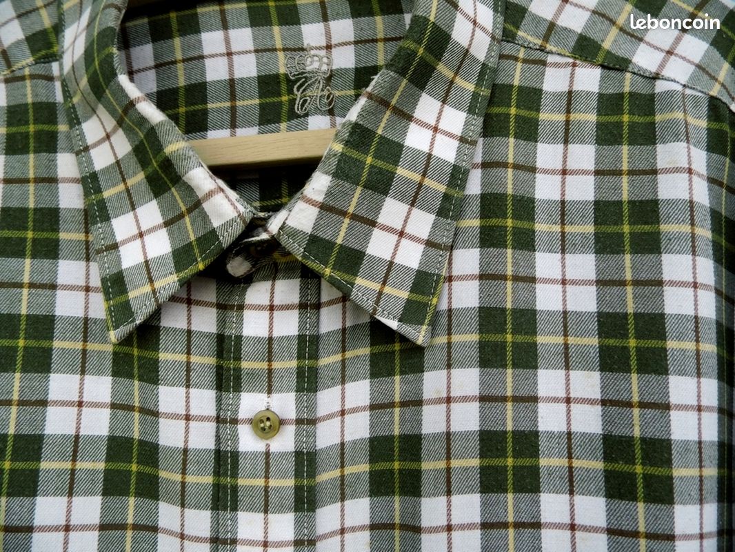 Chemise à carreaux col 48 XXXL vert (image 2)