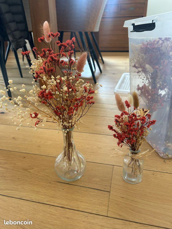 Vases soliflores et fleurs séchées (image 1)