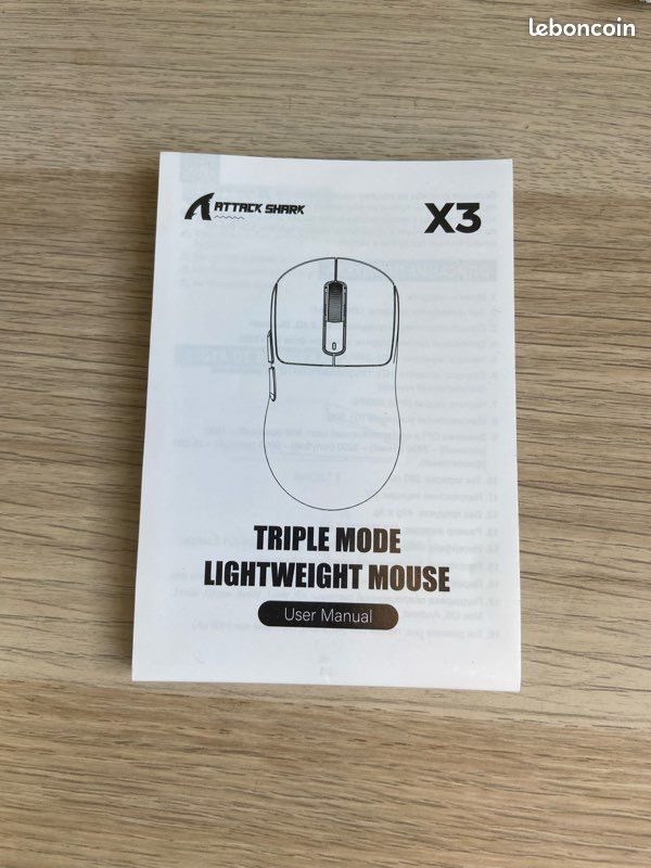 🦈 Souris Attack Shark X3 – Sans fil – Très bon état – Tapis offert (image 2)