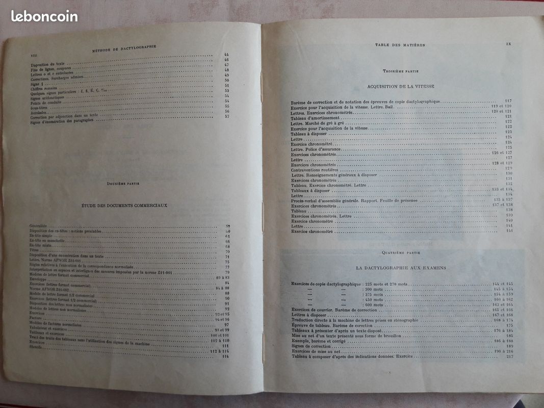 Livre Methode de dactylographie année 1964/machine à écrire/secretariat (image 2)