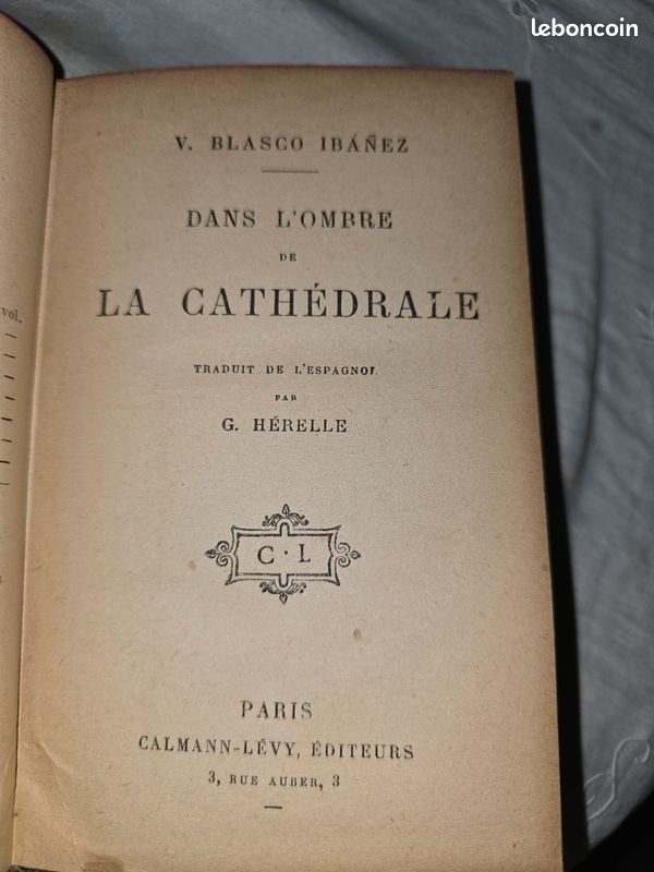 Livre ancien – Blasco Ibáñez « Dans l’ombre de la Cathédrale » – Calmann-Lévy (image 2)