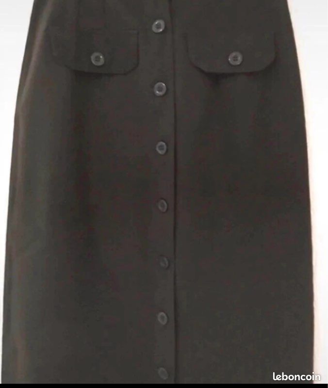 Jupe Kaki Jennyfer - Taille 36, 100% Coton - Occasion En Très Bon état