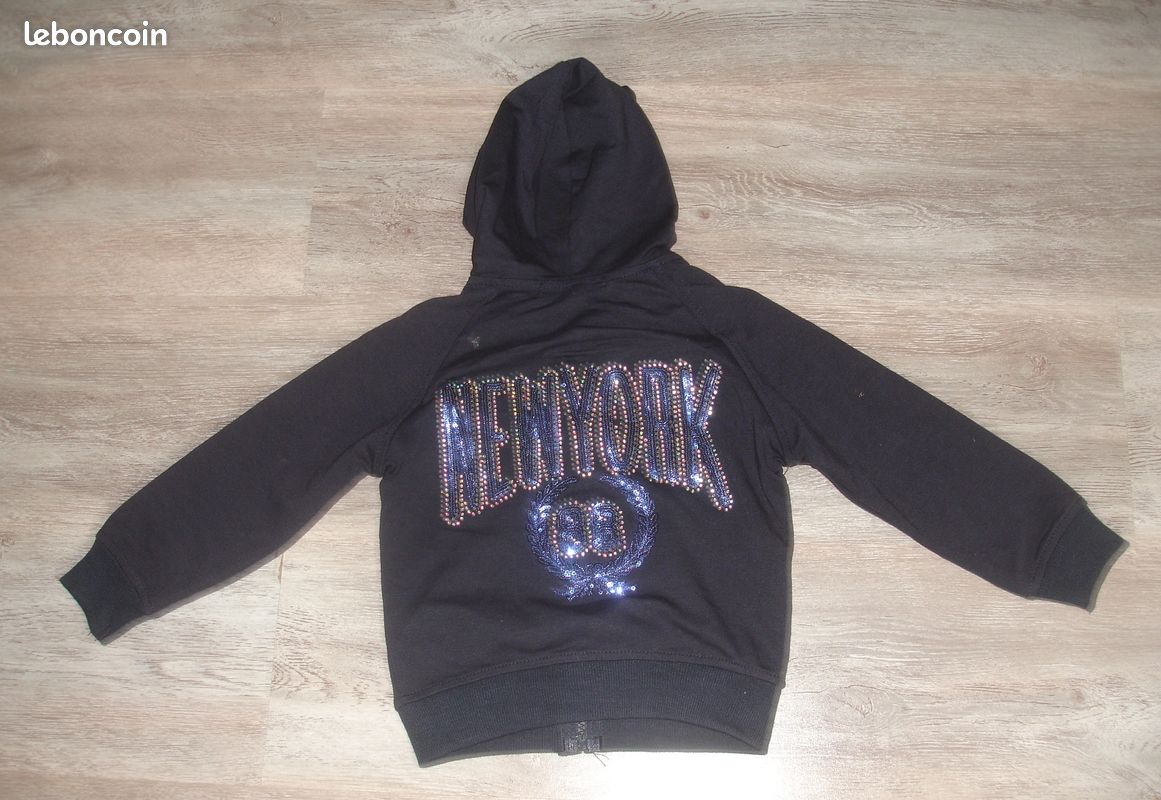 LoliLol Veste sweat marin motifs dos capuche neuf 6 ans lolilol - Vêtements