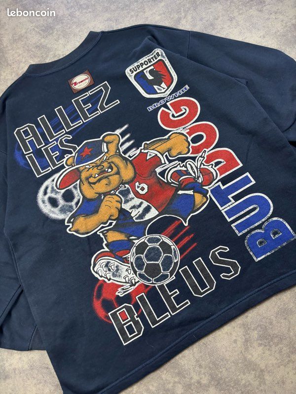 Pull Brownie vintage 00s marine FootBall France made in France - L (image 4)
