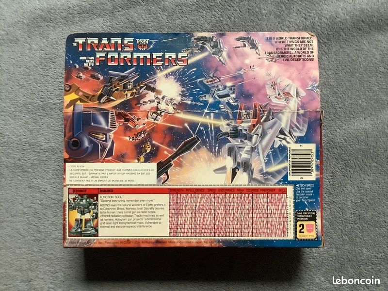 Boîte De Jeu Transformers G1 Hound - Hasbro - Collection (Neuve)