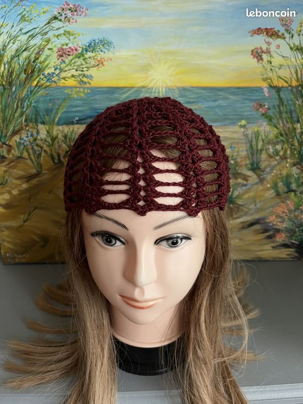 Bonnet The Berry Bobble Beanie Fait Main USA - Violet, Acrylique, Unisexe Adulte