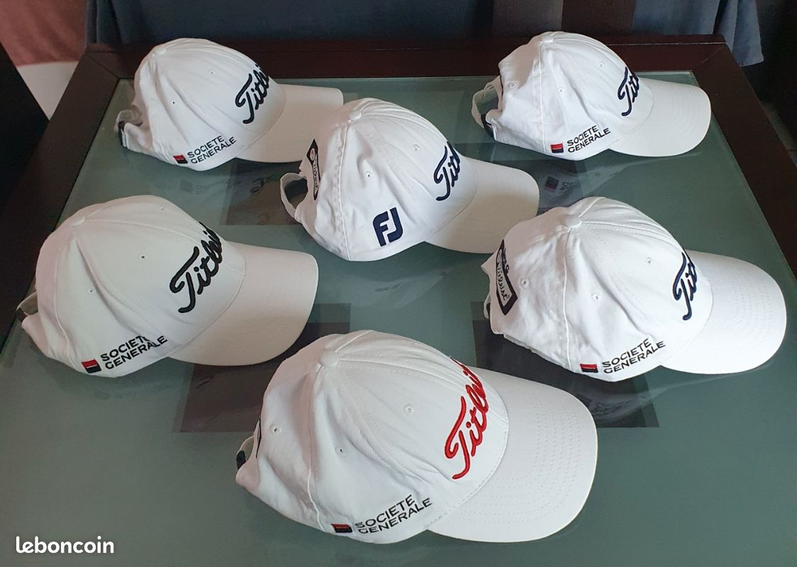 Casquette Blanche Titleist / FootJoy #1, Coton, Logo Brodé, Ajustable, Mexico, Vintage, Floqué Greg (image 2)