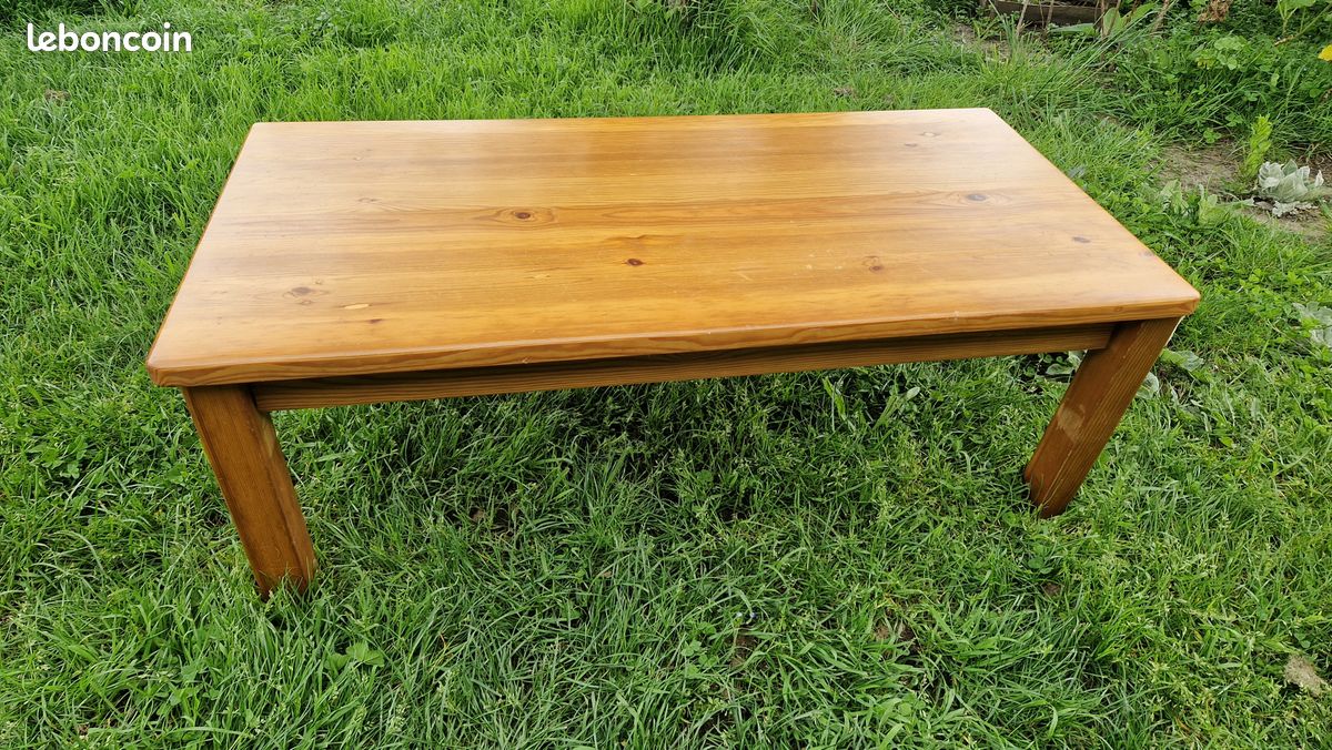 Table basse salon en pin (image 1)