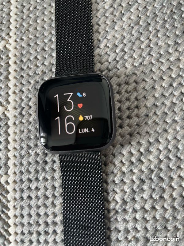Montre Connectée Montre Sport Fitbit Versa Noir Carbone Montre