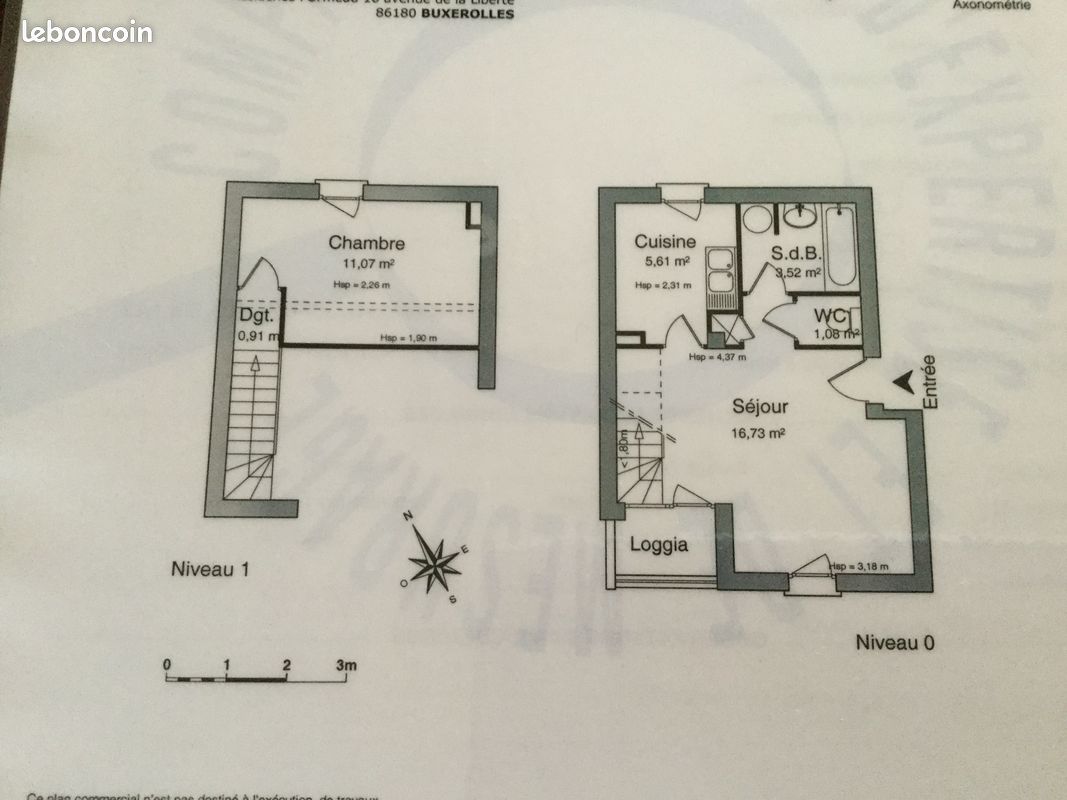 Appartement 2 pièces 39 m² · à Buxerolles · 39 m² · 510 €/mois