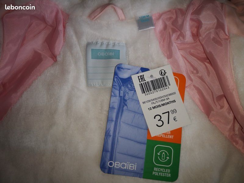 Manteau à capuche - Rose - obaidi 12 mois (image 5)