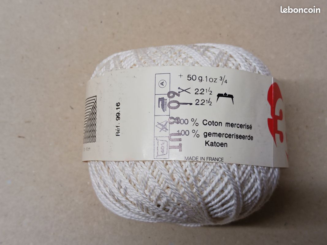 Lot De 2 Pelotes 3 Suisses - Coton Jeans Blanc Et Bleu - Neuf Non Utilisé