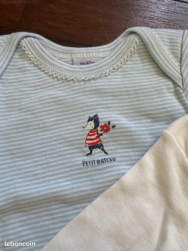 Petit Bateau Body Jambes Longues Bébé En Laine Et Coton Rose Saline 18M