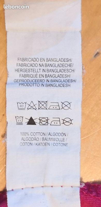 T-shirt Jersey de coton écru à motif Bambou multicolore